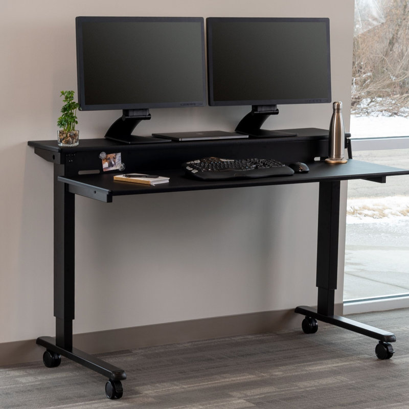 Bureau debout à hauteur ajustable Selinger, H 33,5 po x l 59 po x P 29,5 po, Noir