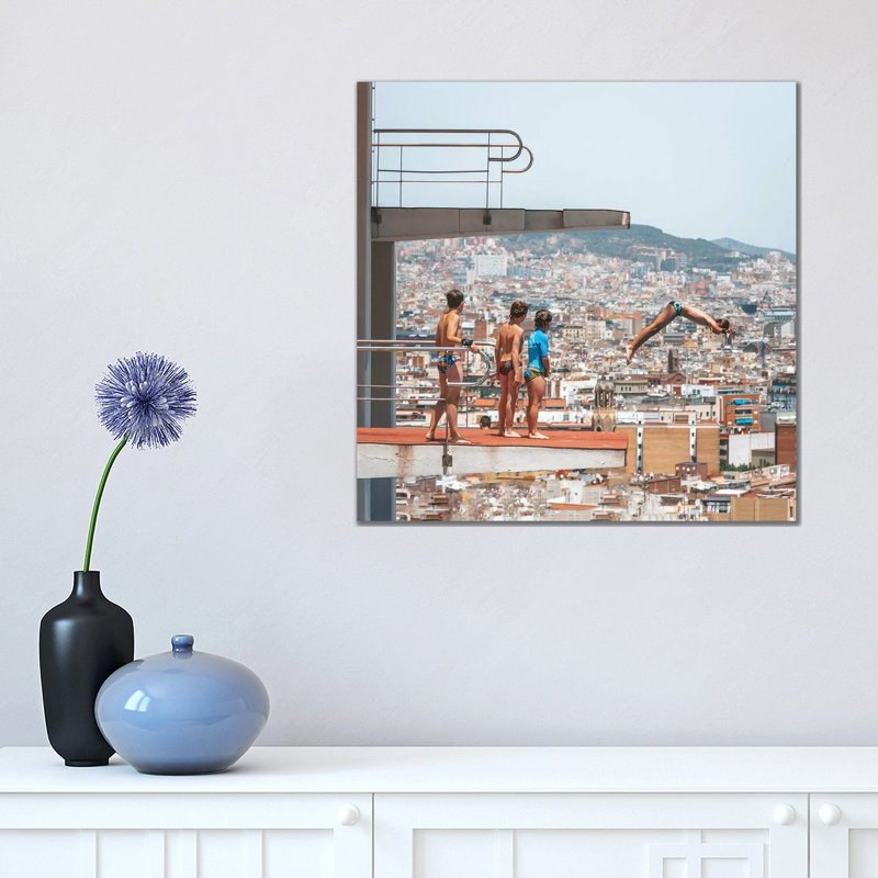 Barcelona Divers by James Vodicka - No Frame Gallery-Wrapped Canvas Giclée on Canvas, 45.72 cm H x 45.72 cm W x 1.91 cm D
