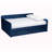 Isle Transitional Queen Size Blue Velvet Fabric Daybed, 33.09'' H X 84.79'' W X 61.94'' L-528762528-528762532