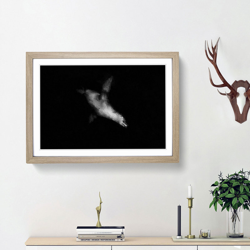 Sea Lion - Picture Frame Painting Print, Oak Framed, 36cm H x 48cm W x 2cm D