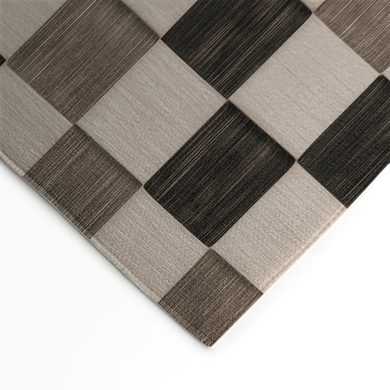Tapis d'intérieur et d'extérieur à carreaux beige, Rectangle 9 pi x 12 pi