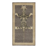 Distressed Homage Hand Knotted Wool Animal Print Area Rug