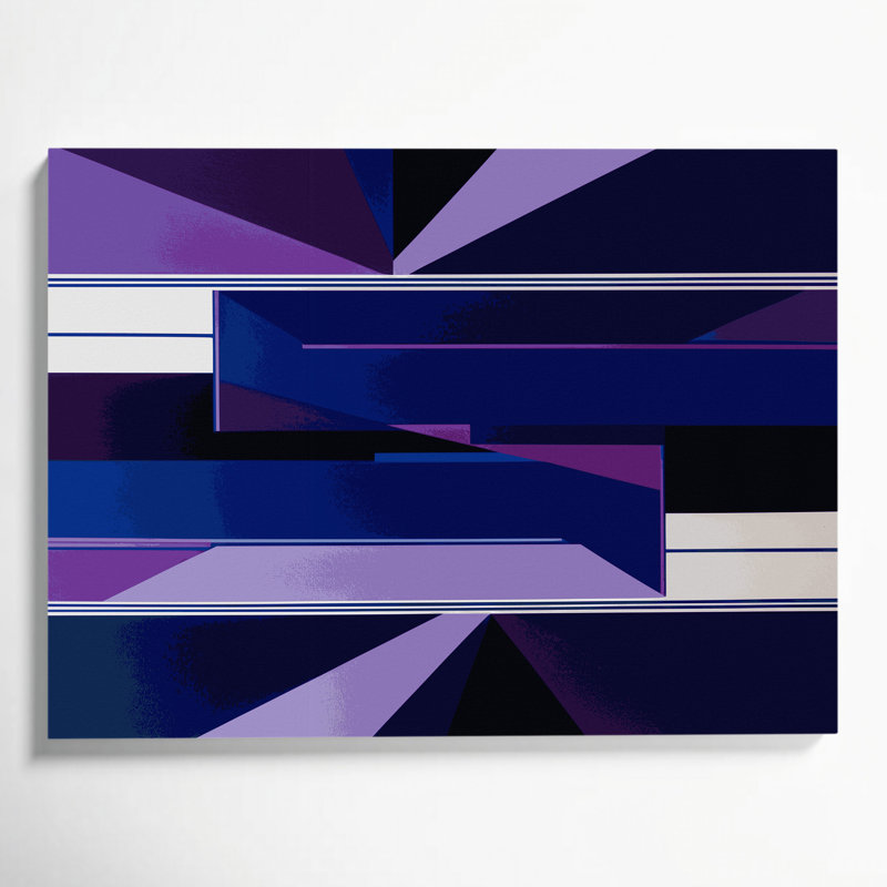 Art mural sur toile bleu Hard Edge 33, H 11 po x l 14 po