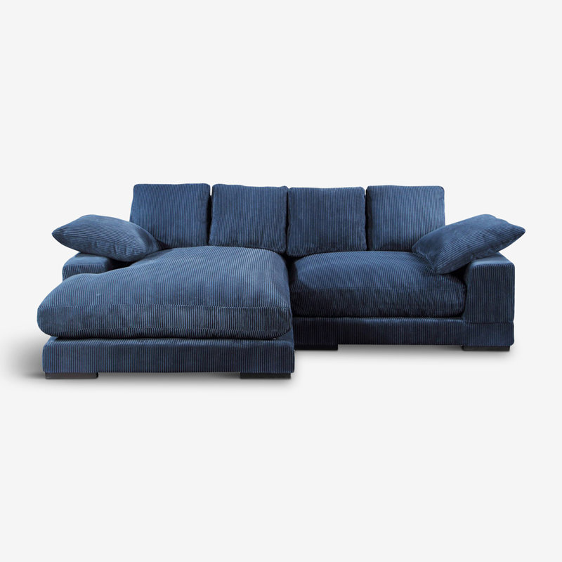 Canapé modulaire réversible Plush, Velours côtelé gris anthracite