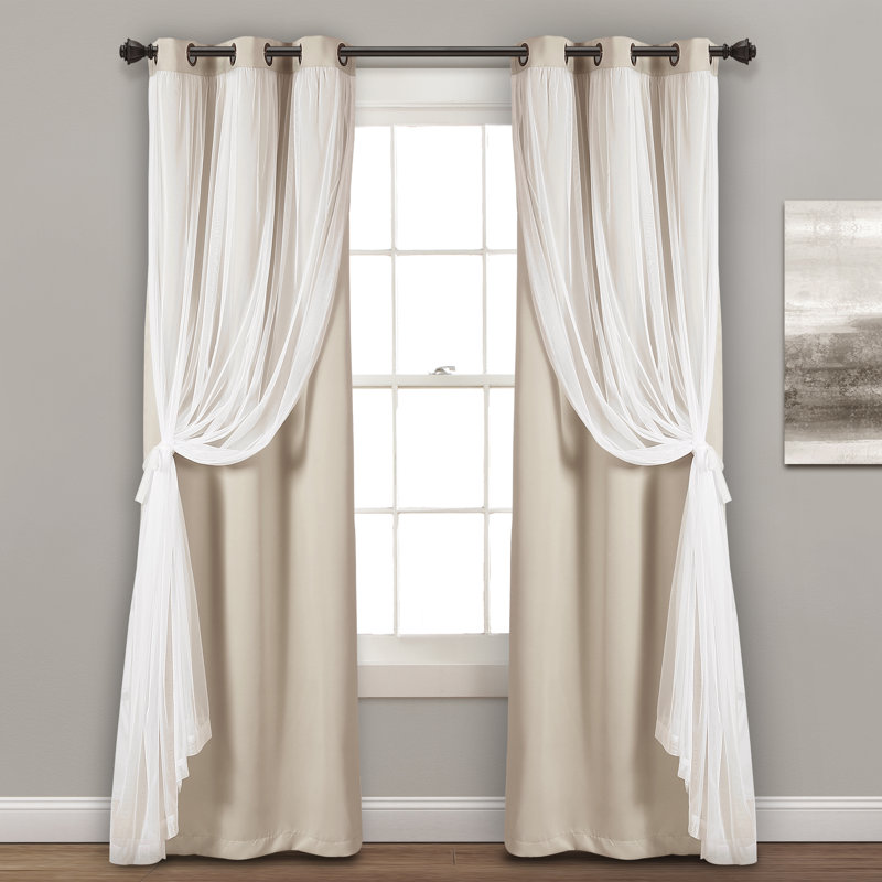 Blackout Curtain Pair, Wheat, 38"W x 45"L