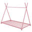 Lits pour maison simple, structure de lit au sol en métal, structure triangulaire, rose