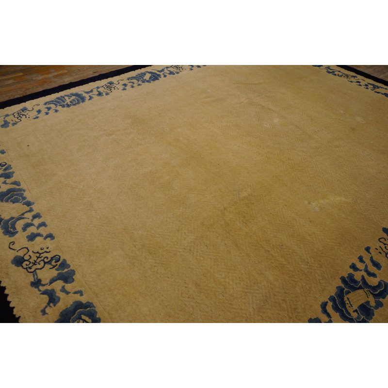 Tapis chinois antique de couleur crème Minimalist