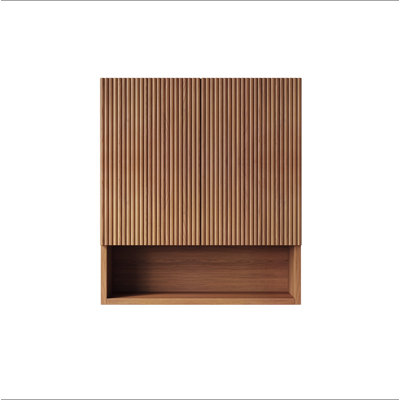 Armoire de salle de bain murale rayée de 26 po avec portes, tablette et compartiment de rangement ouvert au-dessus de la toilette pour la salle de bain, la cuisine et la salle de lavage