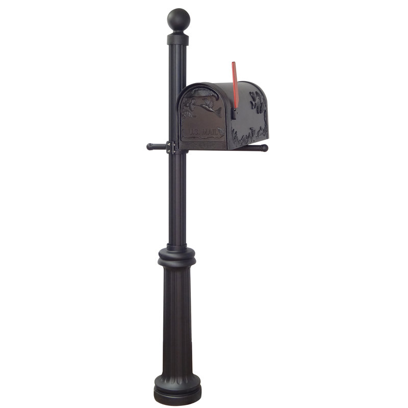 Hummingbird Aluminum Post Mounted Mailbox