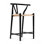 Tabouret de comptoir teint en noir fabriqué en bois de frêne massif, siège tissé à la main à l'aide de corde de papier, application de teinture à l'huile, revêtement de feu, tabouret de 36,6 po de hauteur, paquet de 20 lb, avec traitement