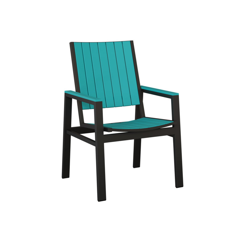 Vida Outdoor Dining Armchair, Blue/Matte Black