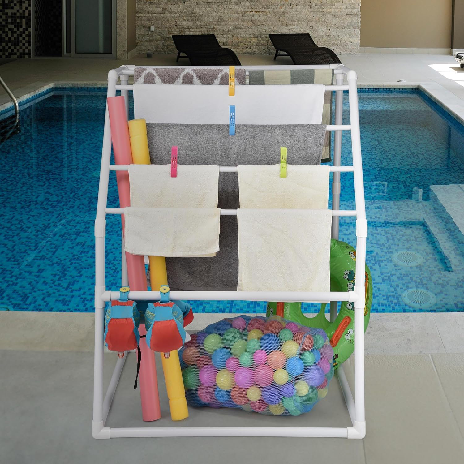 Yescom Free Standing Pool Towel Rack | Wayfair