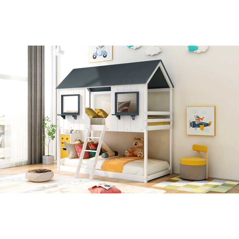 Twin Over Bunk Bed (white) - Save Space With White For Easy Access &