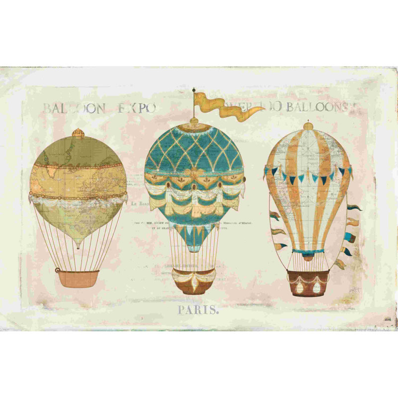 «Balloon Expo I» par Katie pertiet - peinture sur toile tendue, H 20 po x l 30 po