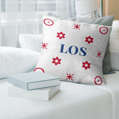 Los Angeles Basketball Colours White Twill Pillow 14 Inch X 14 Inch