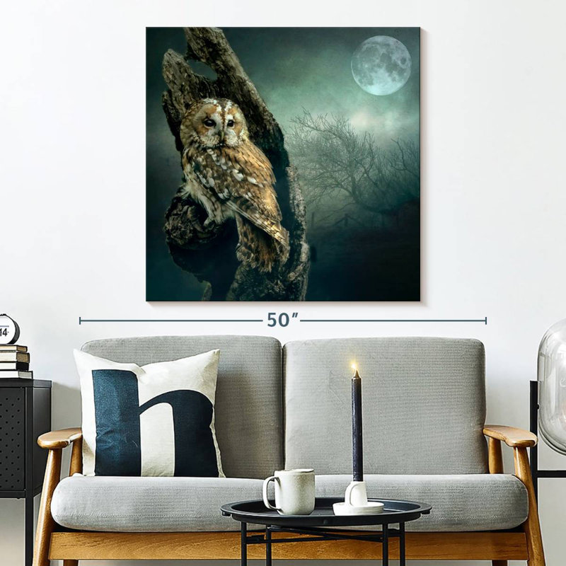 Brampt Owl At Night, 33" H x 33" W