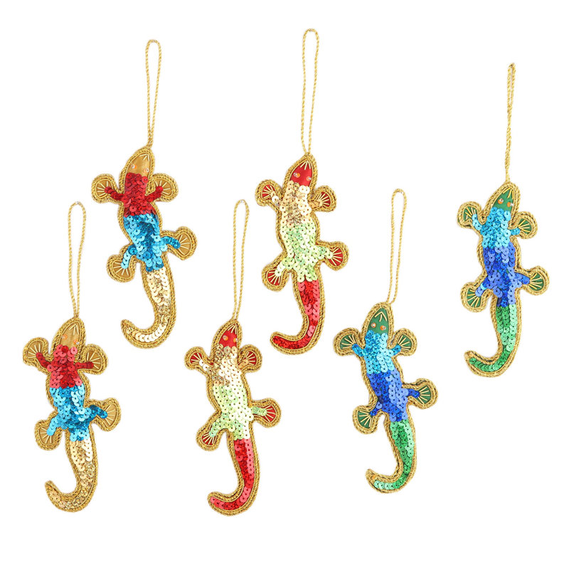 Ornement de Noël en forme de paillettes colorées