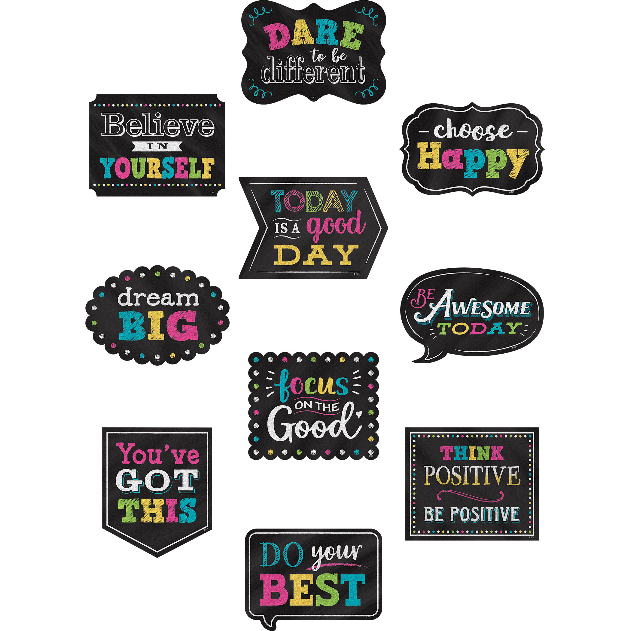 Teacher Created Resources Chalkboard Brights Positive Sayings Accents ...