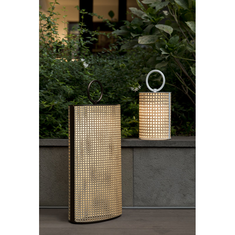 Clara Battery Operated Outdoor Floor Lamp, 13.28" H x 6.42" W x 6.42" D, Matt White Lacquered
