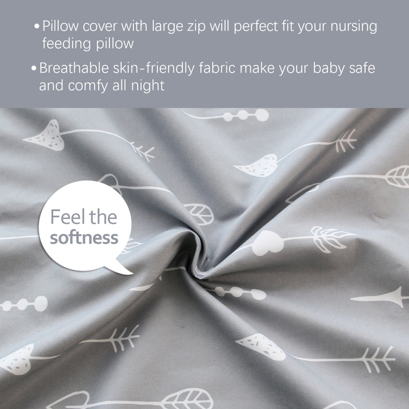 2 Pack Nursing Pillow Cover with Zipper