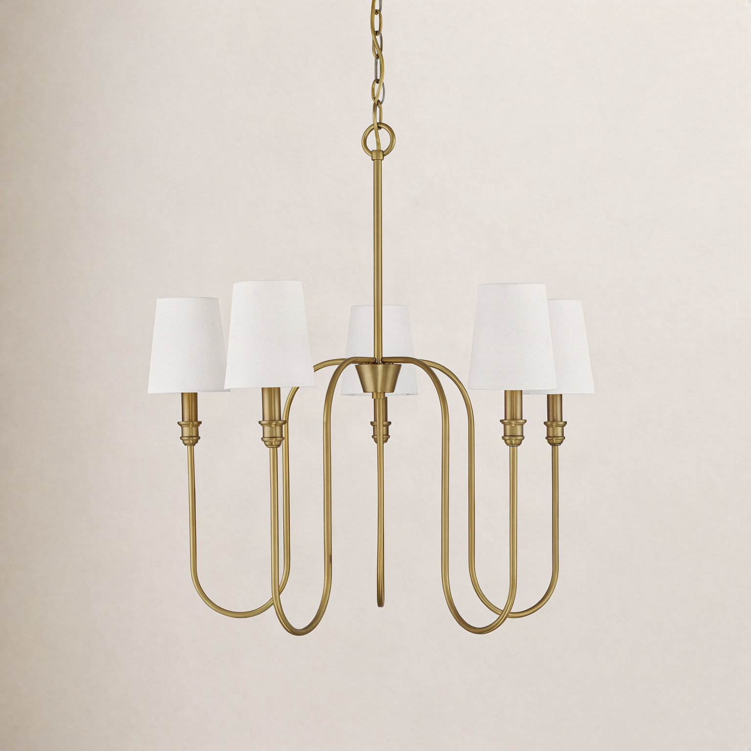 Sanibel 5-Light Chandelier, Natural Brass