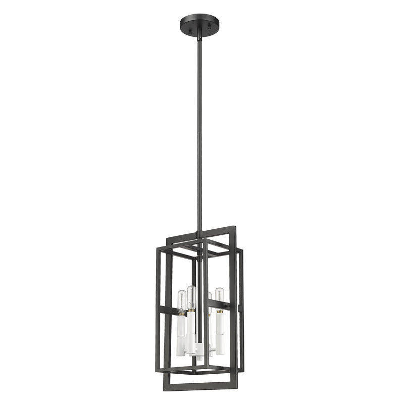 Luminaire suspendu 4 lumières, H 18 po x l 10 po x P 7 po