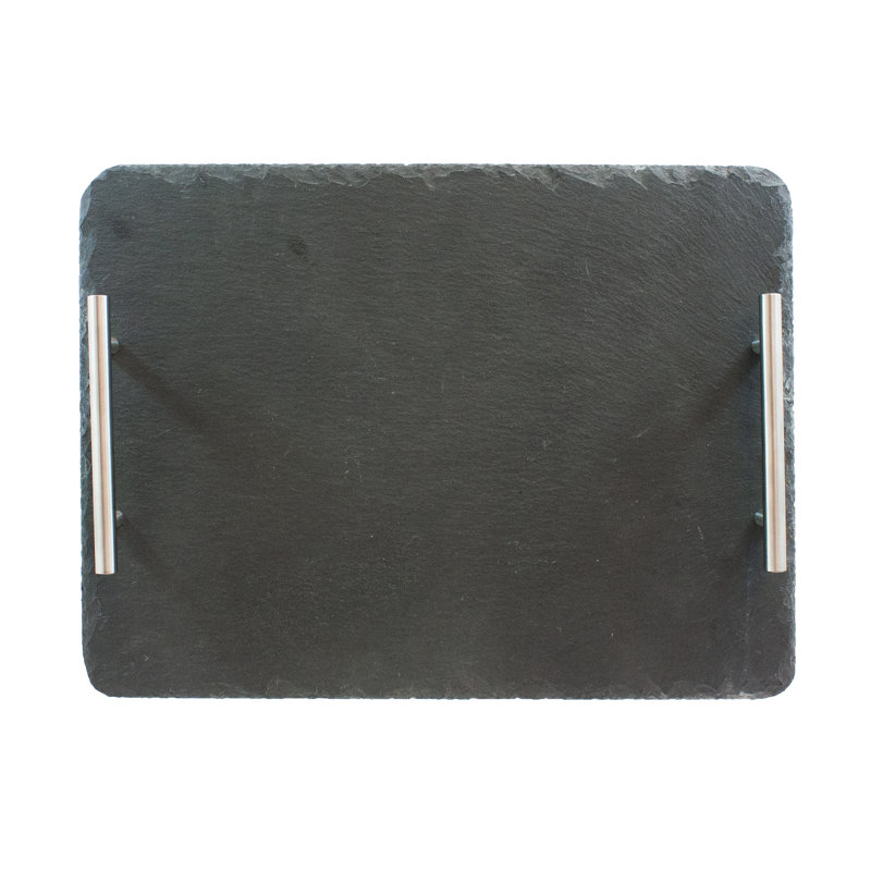 Gray Slate Rectangular Cheese Board with Handles