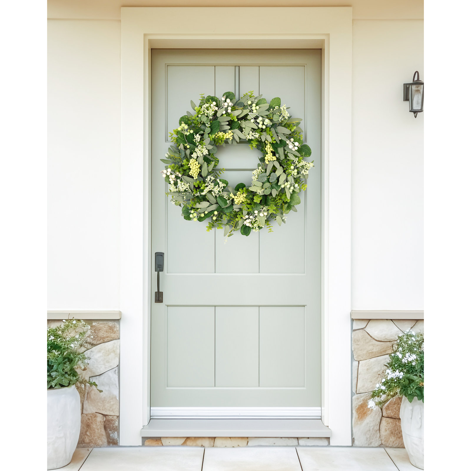 24" Handcrafted Eucalyptus Front Door Wreath