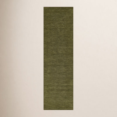 Althena Hand Loomed Wool Green Rug