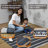 Reyes Hand Woven Flat Weave Kilim Wool Eco-Friendly Area Rugs - Rectangle, Charcoal Cream Color, Contemporary Modern Design, Low Pile Handmade Area Rugs for Living Room, Bed Room-27436234