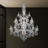 Sterling 25 Light 45in x 61in Three-Tier Chandelier in Gold with Clear Heritage Handcut Crystals