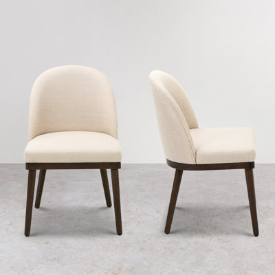 Enley Wide Upholstered Solid Wood Dining Chairs