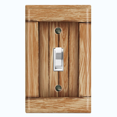 Biege Fence Nature Themed 1 - Gang Toggle Light Switch Standard Wall Plate