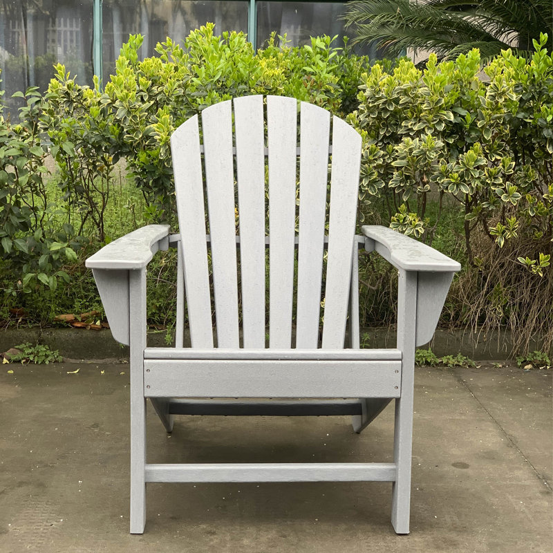 Makowski Outdoor Adirondack Chair, Light Gray