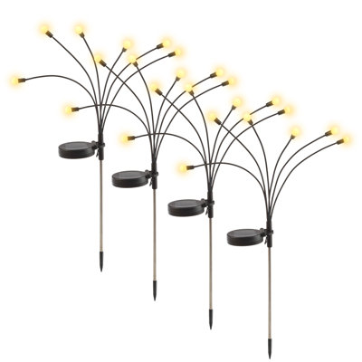Solar Garden Lights - 4-Pack 6 LED Lights for Outdoor Use - IP44 Water-Resistant