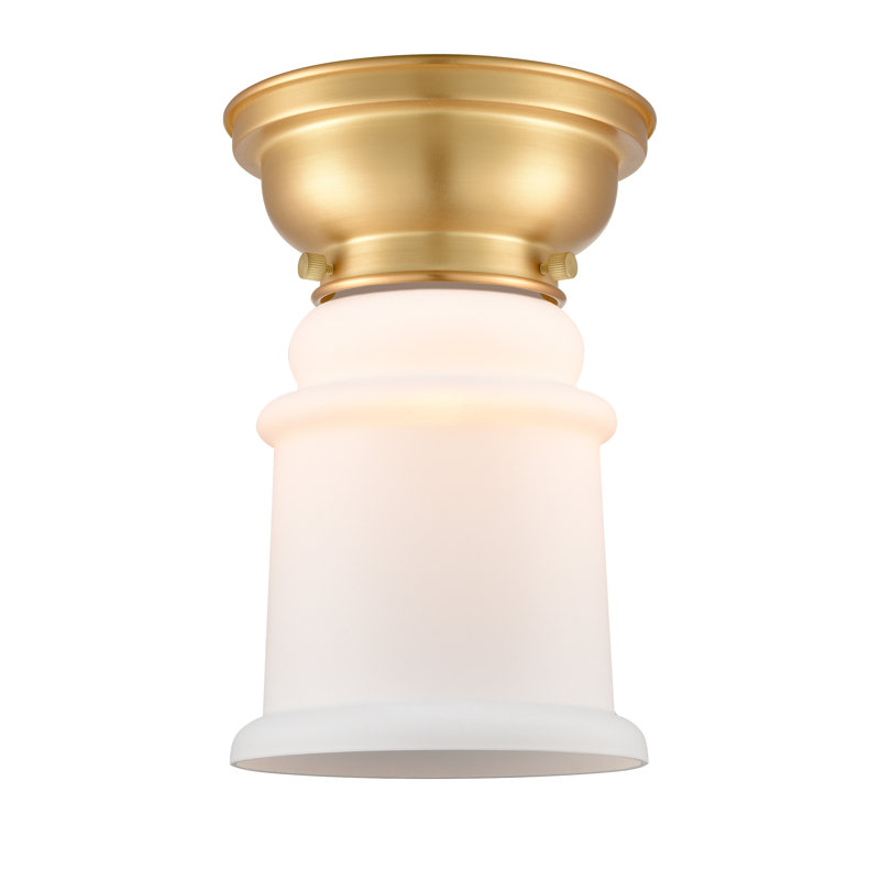 Plafonnier encastré 1 lumière 6,25 po Alexandira, Blanc mat, Ampoule non incluse, Or satiné