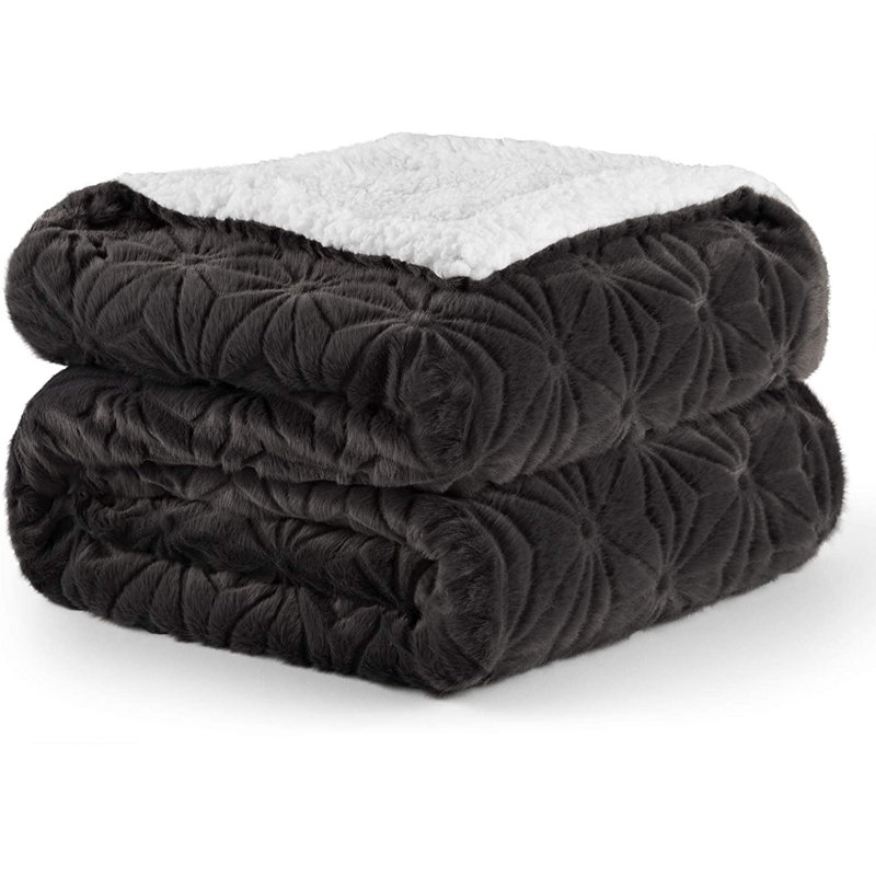 Quilted Throw Blanket, Gray