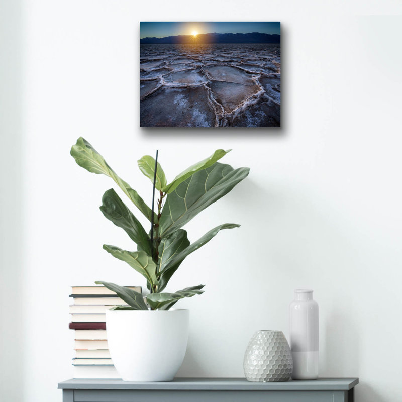 «Badwater Sunset» par Rick Berk, art mural en verre acrylique, H 12 po x l 16 po x P 0,13 po