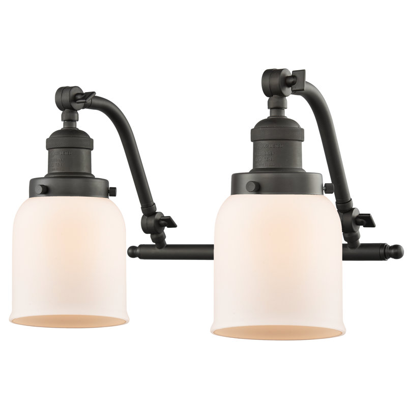 Bonomo 2 - Light Dimmable Vanity Light, Oil Rubbed Bronze, Matte White Cased, 6 Watt Vinage LED Bulb