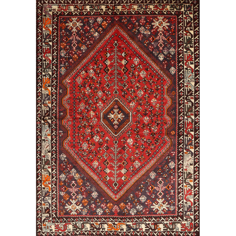 Tapis traditionnel rouge / brun Hatto, Rectangle 2 pi x 4 pi