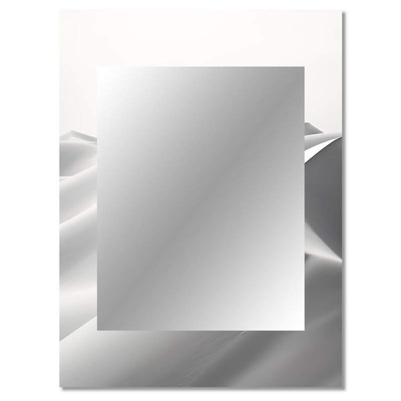 Desert Sands Of Slumber Dreams V - grand miroir mural minimaliste, miroir blanc unique, impression d'art en métal