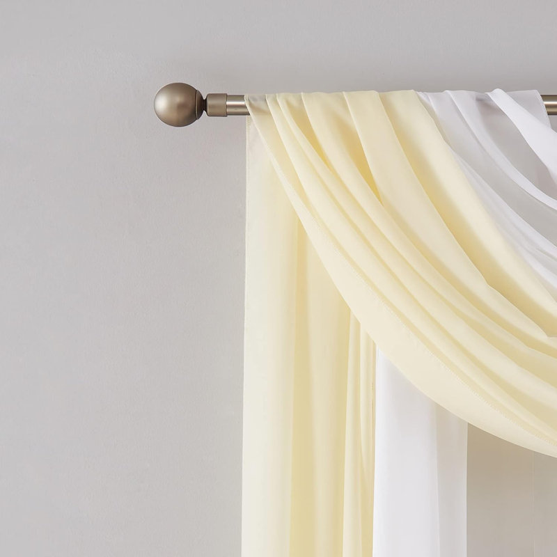 Écharpe de fenêtre semi-diaphane en mousseline Candida