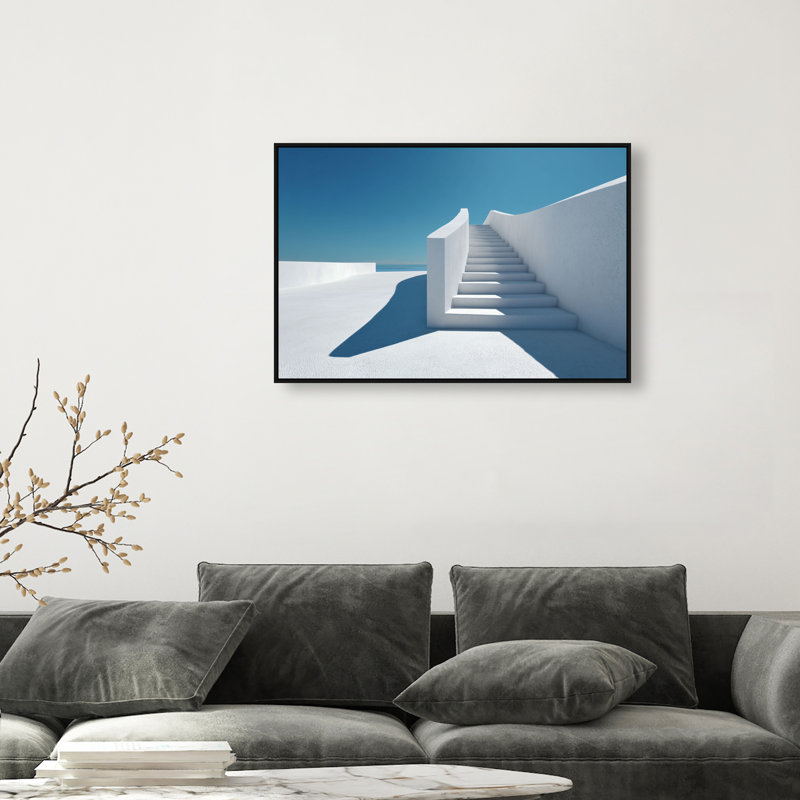 Concrete Skyline Print by Oliver Gal, 11"H x 16"W, Black Floater Frame