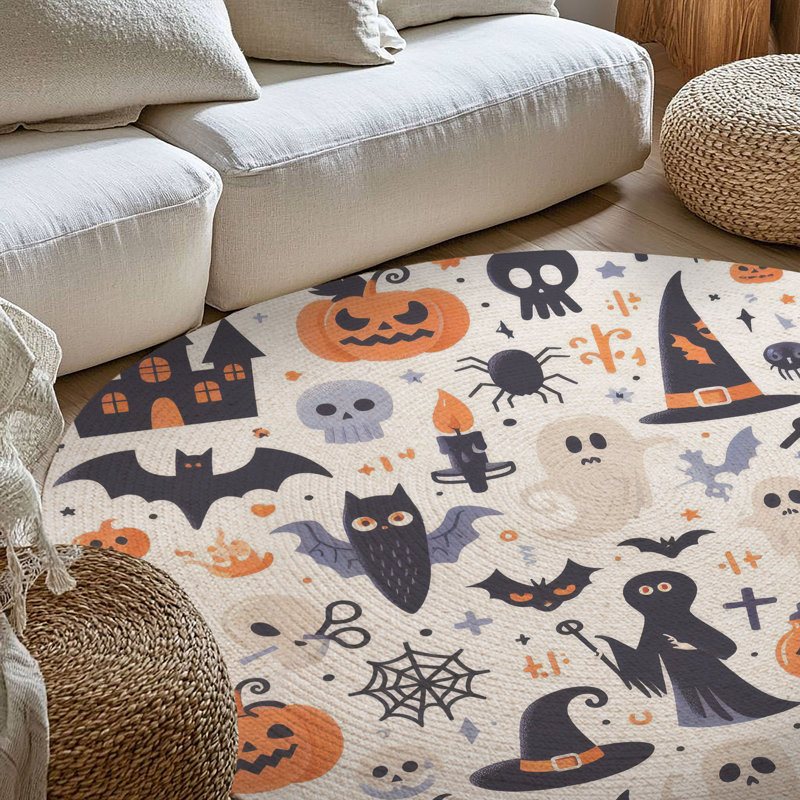Night of Haunts Braided Rug, Round 5'