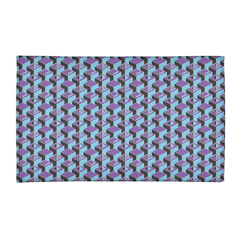Tapis mauve/bleu clair dark skyscrapers, Rectangle 3 pi x 5 pi