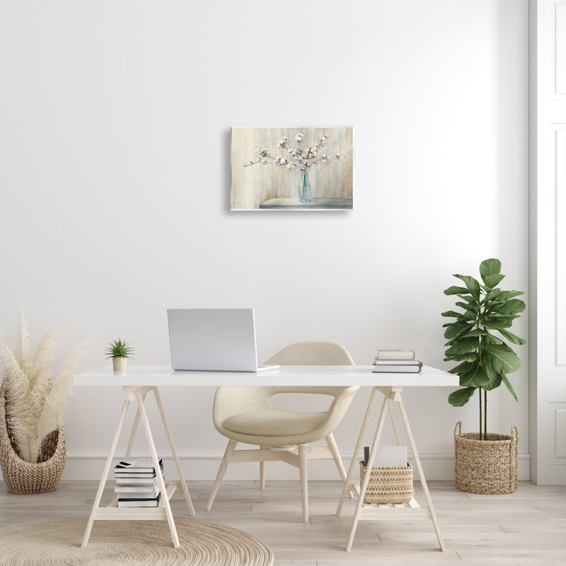 «Beautiful Cotton Flower Paint», impression sur toile, 13" H x 19" W