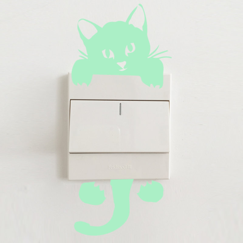 Décalcomanie murale lumineuse pour chat