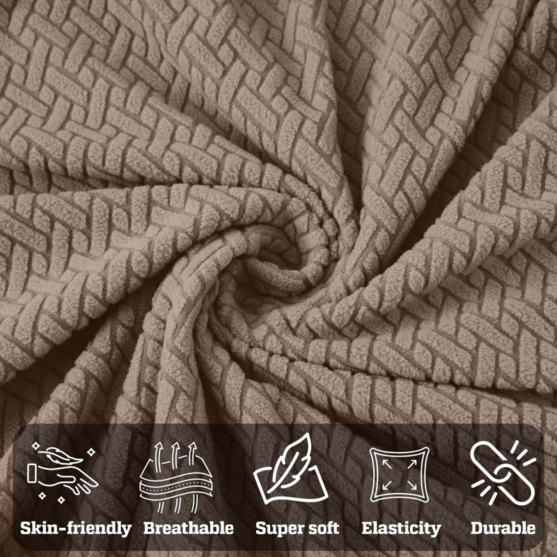 Luxury Stretchable Spandex Sofa Cover/Protector, 179 cm H x 165 cm W x 7 cm D, Coffee