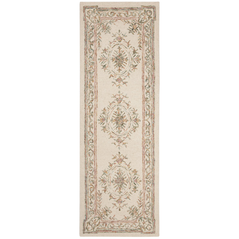 Tapis oriental en laine touffeté à la main Enid, Tapis de couloir 2 pi 3 po x 13 pi