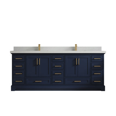 84'' Double Bathroom Vanity with Quartz Top